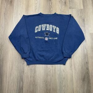 Dallas Cowboys Sweater Mens Large NFL Football Crewneck Pro Line Athletic